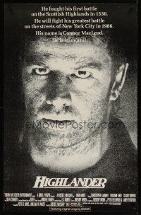 1m371 HIGHLANDER special 24x37 '86 huge close up headshot of immortal Christopher Lambert!