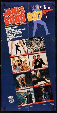 1m750 JAMES BOND 007 video poster '83 Sean Connery & Roger Moore as Bond!
