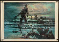 1m262 JOHN PITRE 25x35 art print '73 art of crumbling statues at sea, Remnants Of Power!