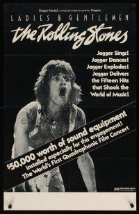 1m405 LADIES & GENTLEMEN THE ROLLING STONES 25x35 1sh 1973 c/u of rock & roll singer Mick Jagger!