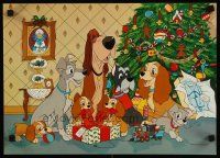 1m463 LADY & THE TRAMP special 13x18 R80s Walt Disney romantic canine dog classic cartoon!