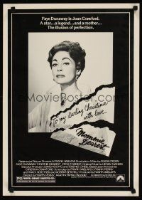 1m423 MOMMIE DEAREST special 17x24 '81 great image of Faye Dunaway as Joan Crawford!