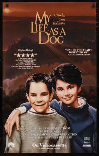 1m760 MY LIFE AS A DOG video poster '85 Lasse Hallstrom's Mitt liv som hund, cute image of kids!