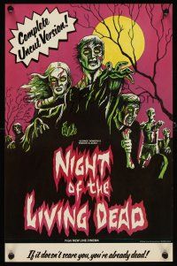 1m471 NIGHT OF THE LIVING DEAD special 11x17 R78 George Romero classic,different zombie art