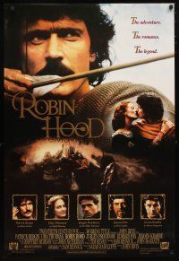 1m769 ROBIN HOOD DS video poster '91 Patrick Bergin in the title role, Uma Thurman as Marian!