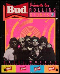 1m550 ROLLING STONES 15x19 Canadian music poster '89 Jagger, rock 'n' roll, Steel Wheels!