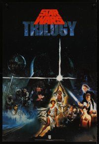 1m209 STAR WARS TRILOGY video poster '90 George Lucas produced classics!