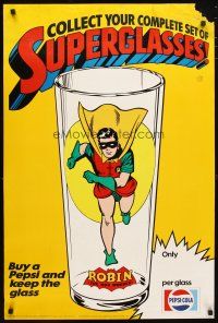 1m008 SUPERGLASSES Pepsi-Cola tie-in 24x36 advertising poster '76 art of Batman's Robin!