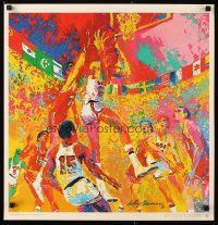 1m027 USA OLYMPIC BASKETBALL '76 22x23 art print '76 LeRoy Neiman art of basketball players!