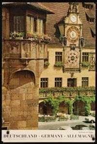 1m173 GERMANY German travel poster '60s Heilbronn am Neckar, ornate buildings!