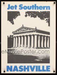 1m142 JET SOUTHERN NASHVILLE travel poster '70s Parthenon replica in Tennessee!