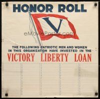 1m100 HONOR ROLL VICTORY LIBERTY LOAN 20x20 WWI war poster '19 cool area for list of investors!