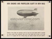 1m091 OUR ENGINES AND PROPELLERS ALOFT IN NEW ROLE 19x25 WWII war poster '40s image of blimp!