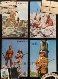 1p089 LOT OF 4 GERMAN STICKER CARD BOOKS & COLLECTOR CARD SET FROM 1960S WINNETOU FILMS