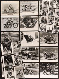 1p119 LOT OF 33 8x10 STILLS WITH MOTORCYCLE IMAGES '60s-70s cool photos of dirt bikes & more!