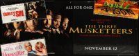 1p196 LOT OF 4 VINYL BANNERS '90s Three Musketeers, Housesitter, Double Dragon, Guilty as Sin!