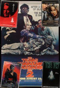 1p206 LOT OF 5 UNFOLDED SINGLE-SIDED & DOUBLE-SIDED BUS STOP POSTERS '80s-90s Chainsaw Massacre 2