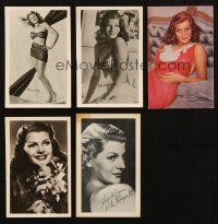 1p171 LOT OF 5 RITA HAYWORTH POST CARDS AND 3X5 FAN PHOTOS '40s-60s wonderful portraits!