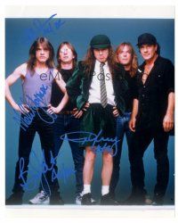 1r0788 AC/DC signed color 8x10 REPRO still '80s by both Youngs, Johnson and Williams!