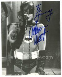 1r0789 ADAM WEST signed 8x10 REPRO still '80s portrait in Batman costume, he also drew a picture!