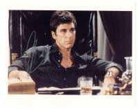 1r0794 AL PACINO signed color 8x10 REPRO still '90s as Tony Montana sitting at desk from Scarface!