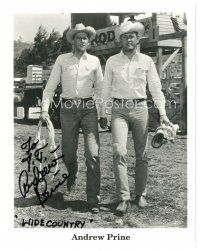 1r0805 ANDREW PRINE signed 8x10 REPRO still '70s great cowboy portrait of the Wide Country star!