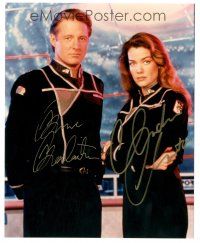 1r0823 BABYLON 5 signed color 8x10 REPRO still '94 by Bruce Boxleitner, Claudia Christian!