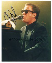 1r0842 BILLY JOEL signed color 8x10 REPRO still '90s great image of singer & pianist at microphone!