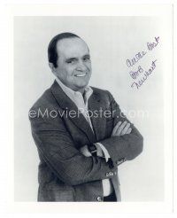1r0847 BOB NEWHART signed 8x10 REPRO still '80s great smiling c/u in suit jacket with arms crossed!