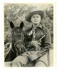 1r0916 DON 'RED' BARRY signed 8x10 REPRO still '80s great portrait of the cowboy with horse and gun!