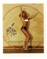 1r0930 ELLE MACPHERSON signed color 8x10 REPRO still '90s topless full-length portrait in giant ring