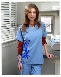 1r0931 ELLEN POMPEO signed color 8x10 REPRO still '00s in medical unifrom from Grey's Anatomy!