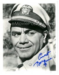 1r0933 ERNEST BORGNINE signed 8x10 REPRO still '80s super close portrait in hat from McHale's Navy!