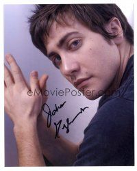1r0995 JAKE GYLLENHAAL signed color 8x10 REPRO still '00s cool c/u profile portrait of the actor!
