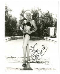 1r1001 JAN STERLING signed 8x10 REPRO still '80s super sexy full-length image wearing bikini!