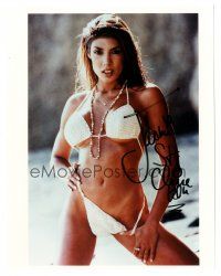 1r1007 JASMIN ST. CLAIRE signed color 7.75x9.75 REPRO still '00s the sexy adult film star in bikini!