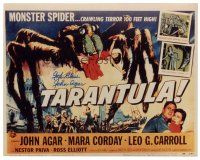 1r1024 JOHN AGAR signed color 8x10 REPRO still '80s title card image from Jack Arnold's Tarantula!
