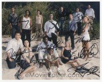 1r1091 LOST signed color 8x10 REPRO still '00s beach portrait signed by 13 members of the cast!