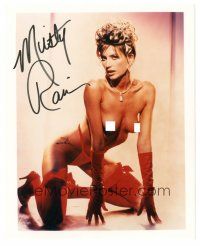 1r1140 MISTY RAIN signed color 8x10 REPRO still'90s c/u sexy topless portrait of the adult film star