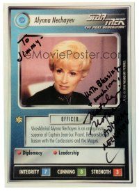 1r1147 NATALIJA NOGULICH signed color 7.25x10.25 REPRO still '90s as playing card from Star Trek TNG