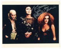 1r1161 PATRICIA QUINN signed color 8x10 REPRO still '80s with Curry and O'Brien from Rocky Horror!