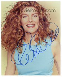 1r1194 RENE RUSSO signed color 8x10 REPRO still '90s close up smiling portrait of the gorgeous star!