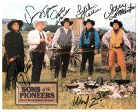 1r0777 SONS OF THE PIONEERS signed color 8x10 music publicity still '90s by ALL SIX members!