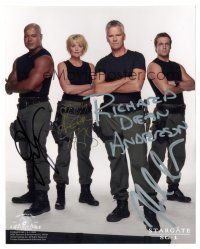 1r1257 STARGATE SG1 signed color 8x10 REPRO still '00 by four members of the cast, in cool portrait!