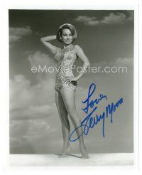 1r1280 TERRY MOORE signed 8x10 REPRO still '90 sexy full-length portrait in flower swimsuit!