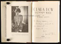 1r0299 RUNNIN' WILD signed hardcover book '88 by David Stenn, Clara Bow: Runnin' Wild, biography!