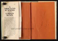 1r0265 GARSON KANIN signed hardcover book '73 A Thousand Summers: A Novel
