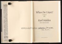 1r0301 WHEN DO I START signed hardcover book '97 by Karl Malden & his daughter Carla Malden!