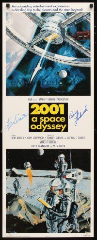 1r0042 2001: A SPACE ODYSSEY signed 14x36 commercial poster '95 by Gary Lockwood AND Keir Dullea!