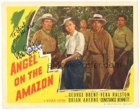 1r0131 ANGEL ON THE AMAZON signed LC #5 '48 by Vera Ralston, who's with four men in the jungle!